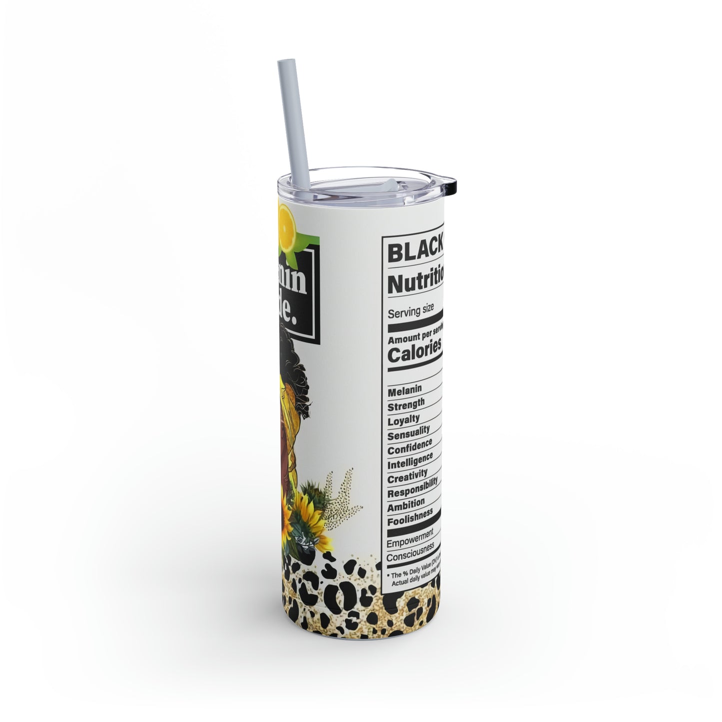 "Melanin Made" Skinny Matte Tumbler, 20oz