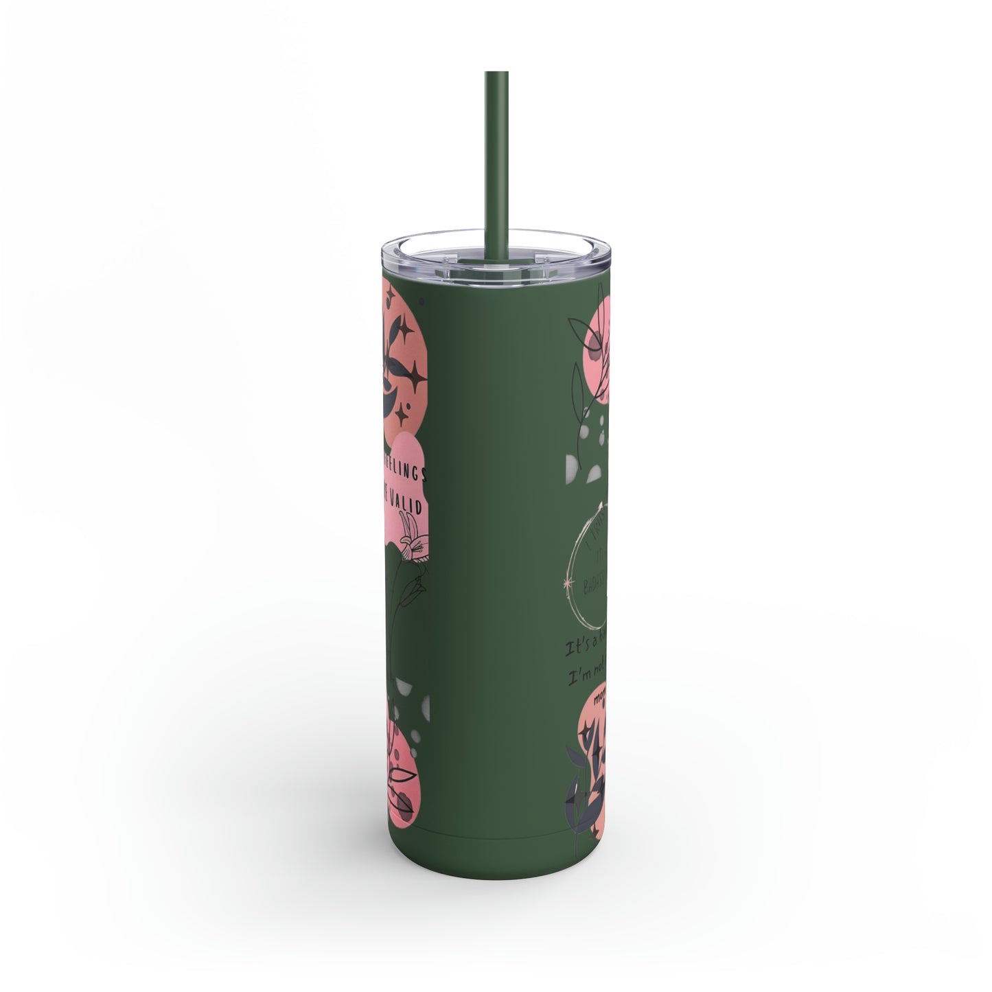 "Mommy Reminders" Skinny Matte Tumbler with Straw, 20oz