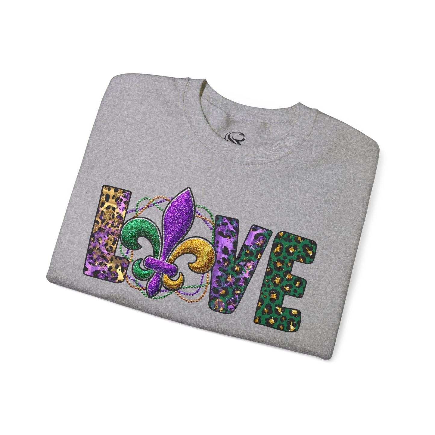 "Love Mardi Gras" Unisex Heavy Blend Crewneck Sweatshirt
