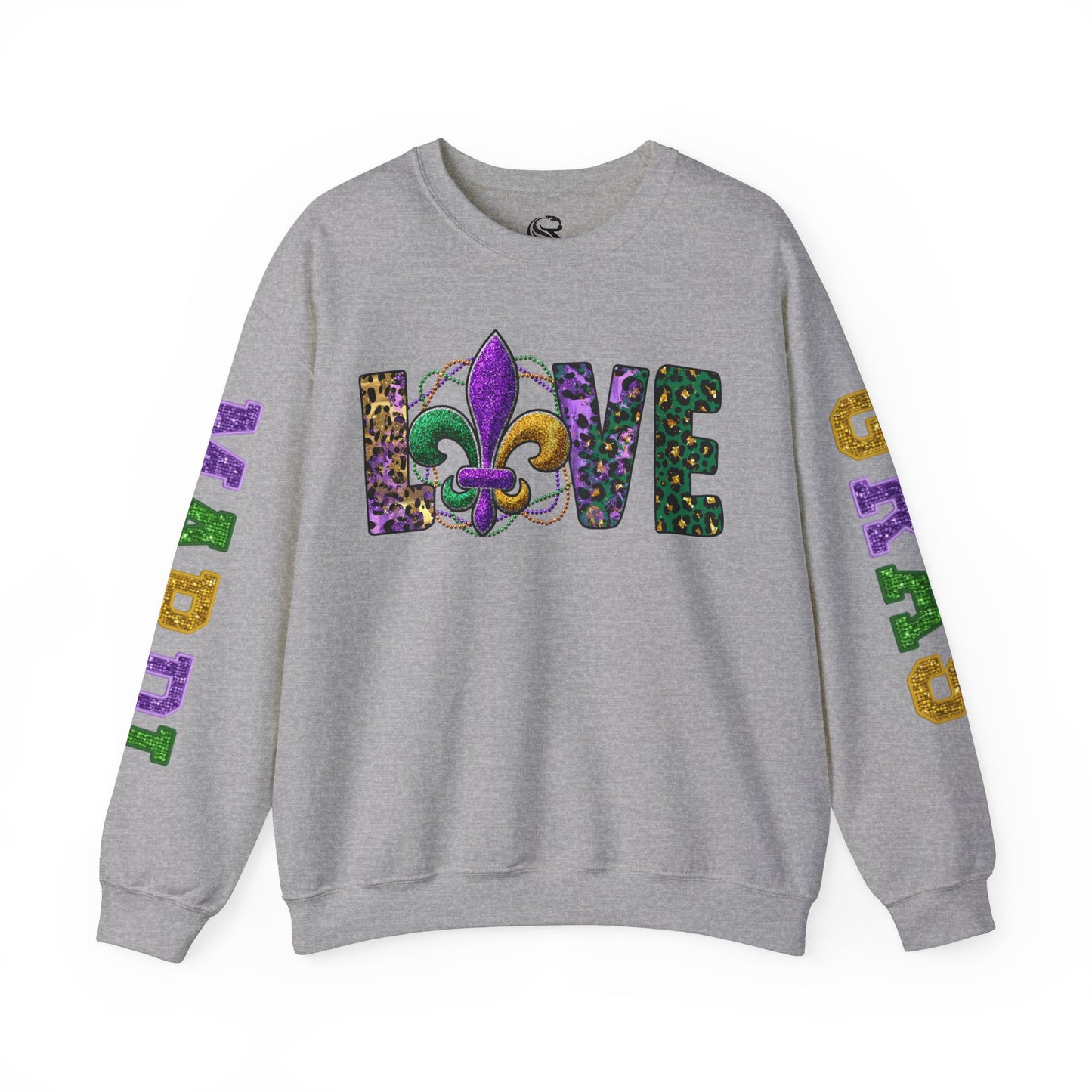 "Love Mardi Gras" Unisex Heavy Blend Crewneck Sweatshirt